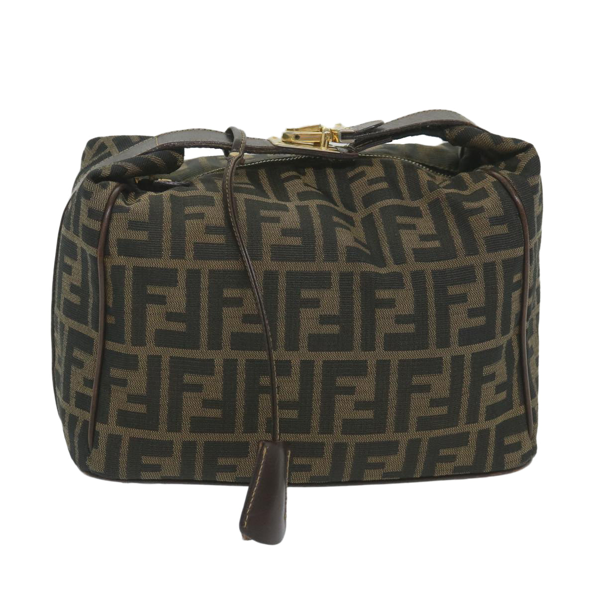 Luxury FendiZucca Canvas Vanity Cosmetic Pouch Black Brown59689