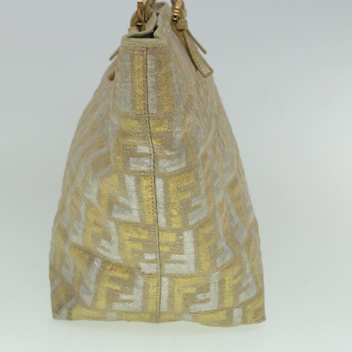 Luxury FendiZucca Canvas Tote Bag Gold Silver59911