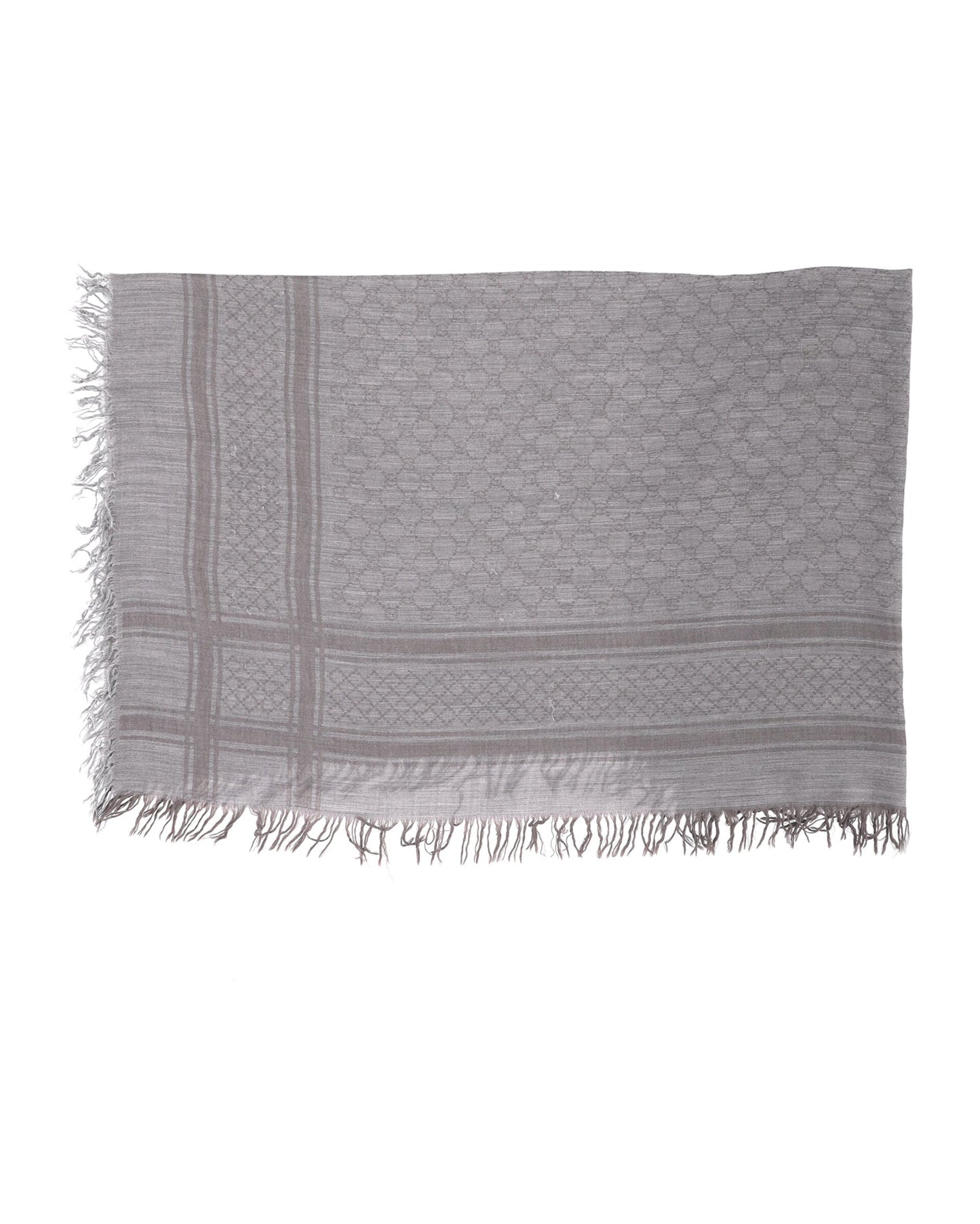 Luxury Gucci Trending 2025 GG Monogram Diamante Cavendish Square Shawl in Beige Wool