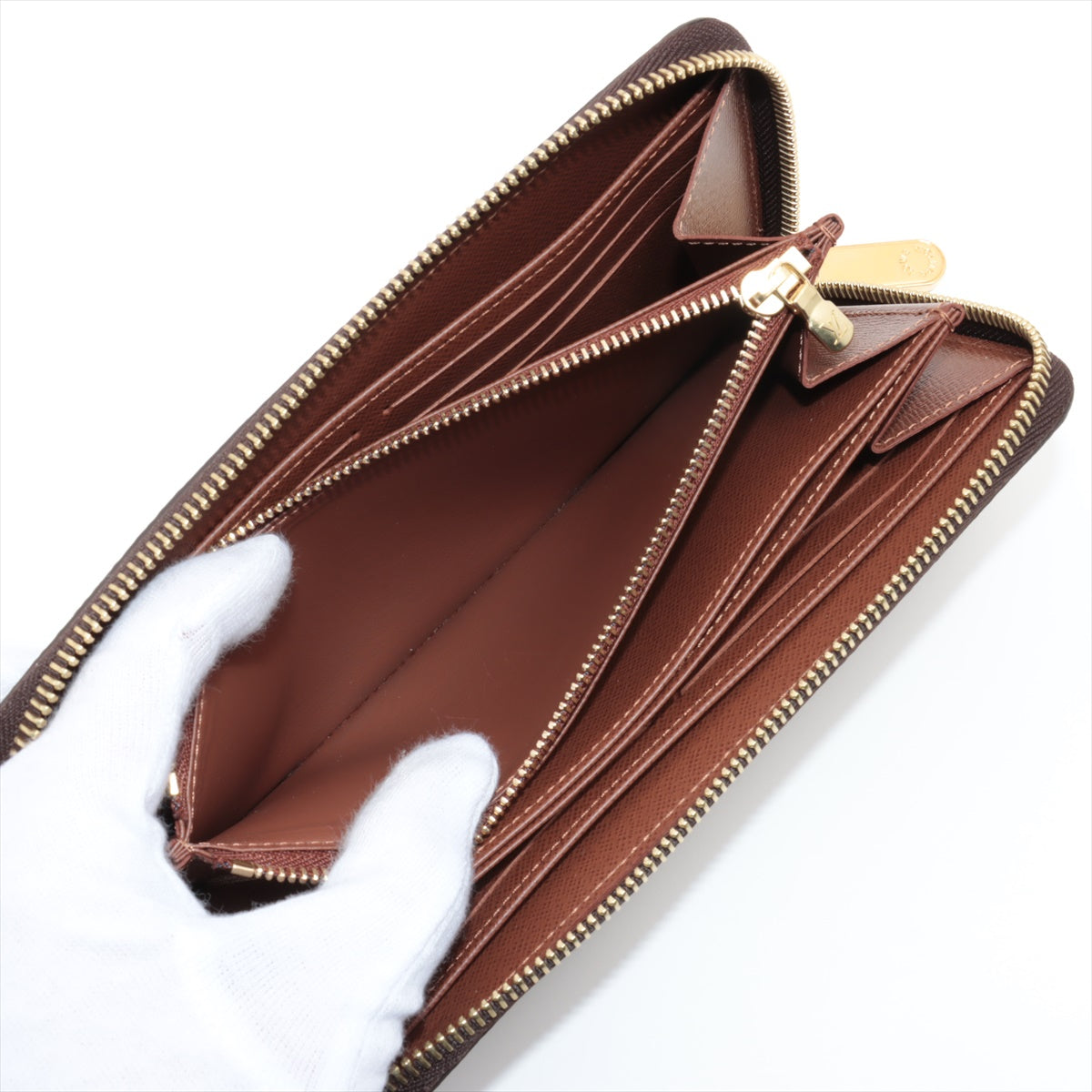 Louis Vuitton Monogram Zippyr Wallet M42616 Brown Round Zipper Wallet