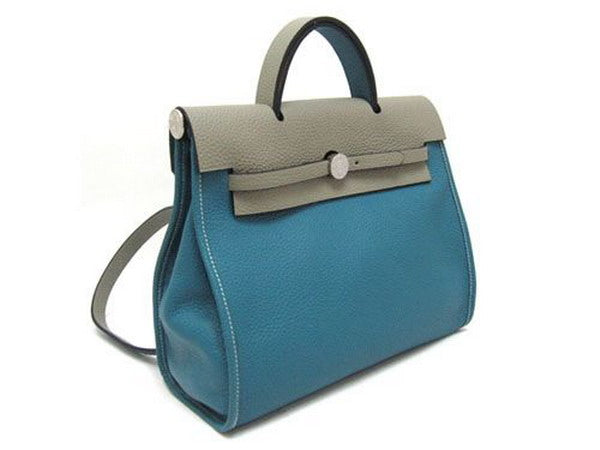 Luxury Hermes Herbag H1190S Ladies Cow Leather Grey
