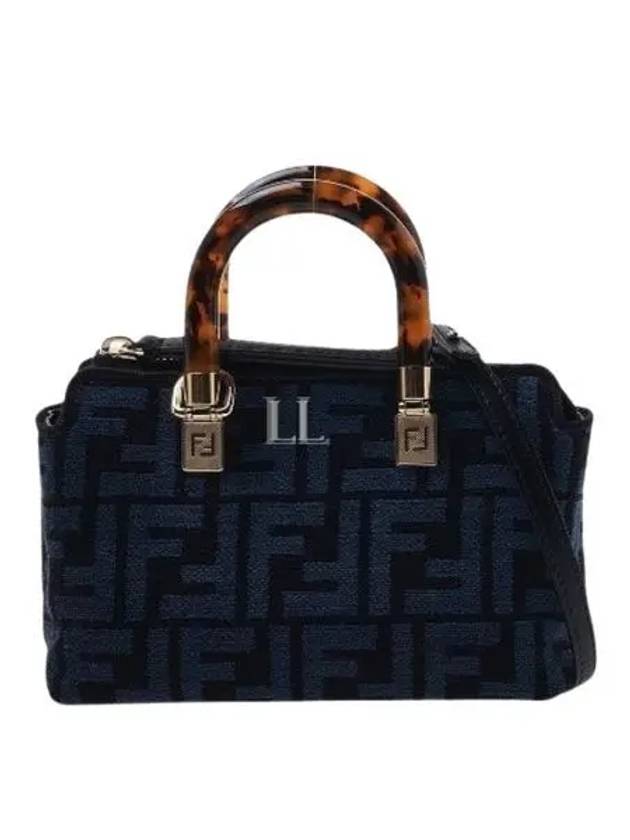 Luxury Fendi By The Way FF Motif Small Tote Bag Blue
