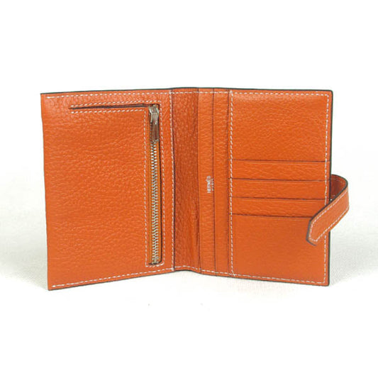 Luxury Hermes Wallet H009 Wallet Cow Leather Orange