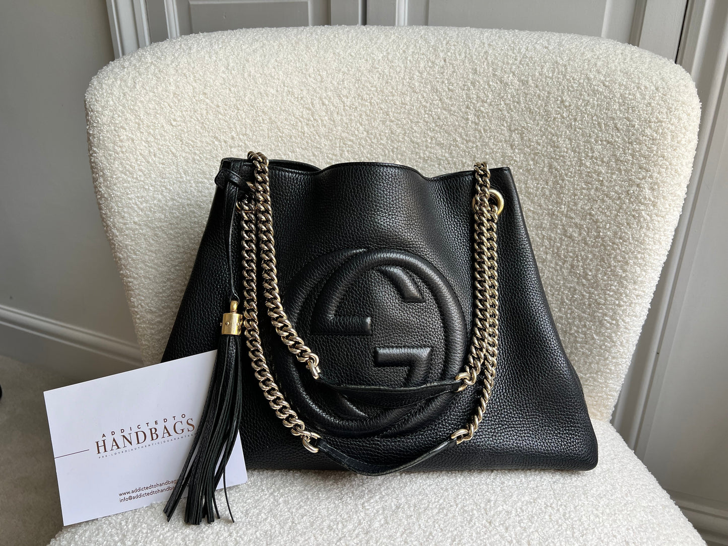 Luxury Gucci Trending 2025 Black Soho Chain Tote