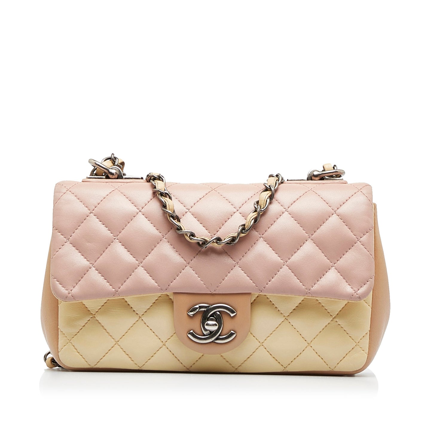 Luxury Chanel Small Lambskin Tricolor Single Flap Shoulder Bag
