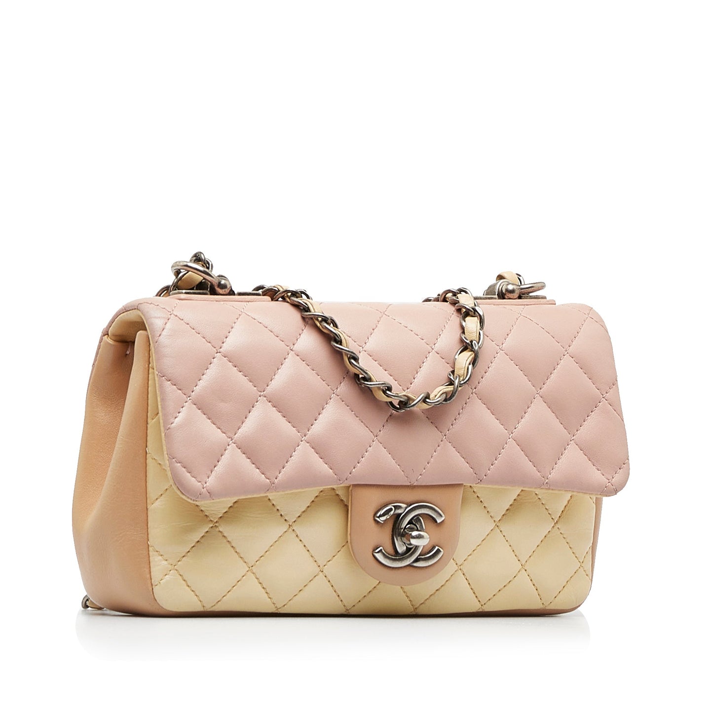 Luxury Chanel Small Lambskin Tricolor Single Flap Shoulder Bag