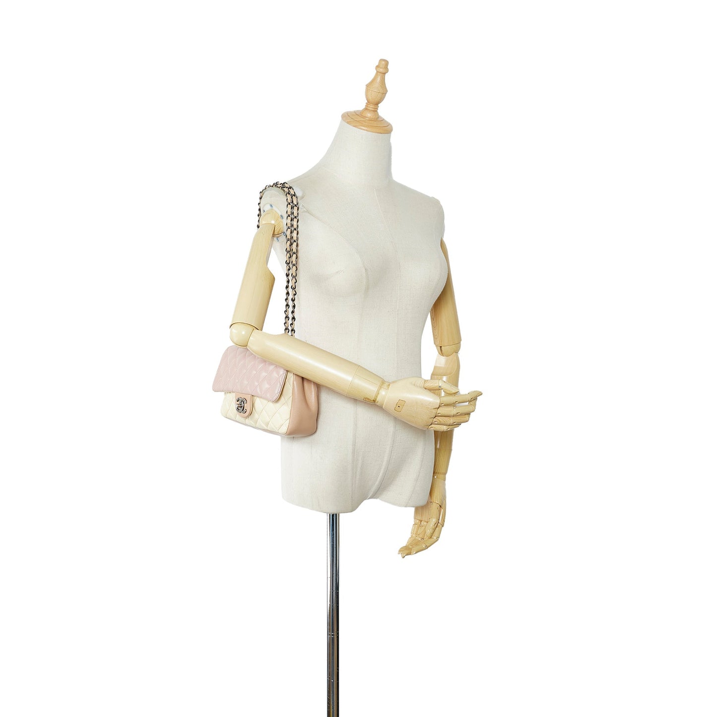 CHANEL Small Lambskin Tricolor Single Flap Shoulder Bag
