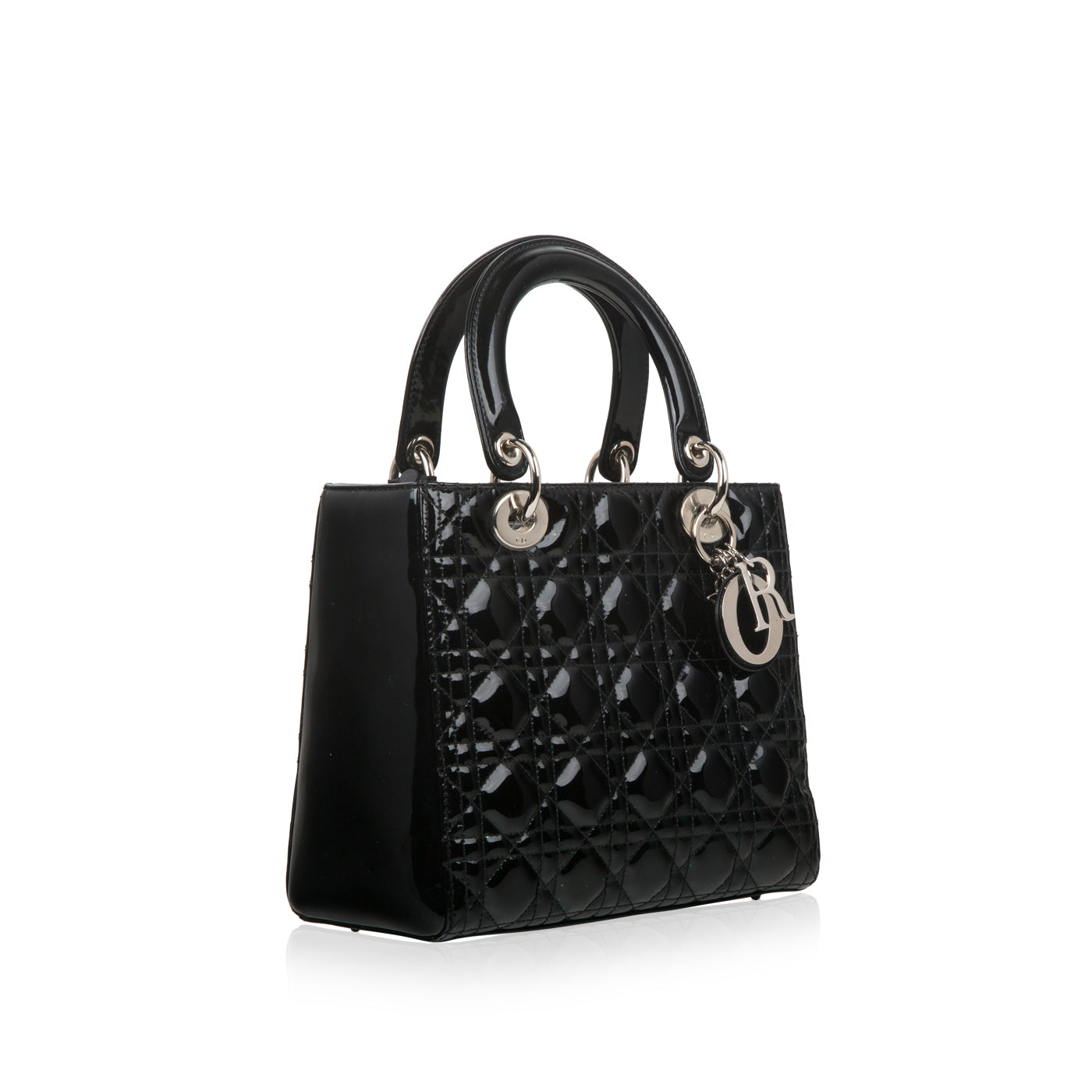 Luxury Dior Lady Luxury Dior Black Patent Leather Medium