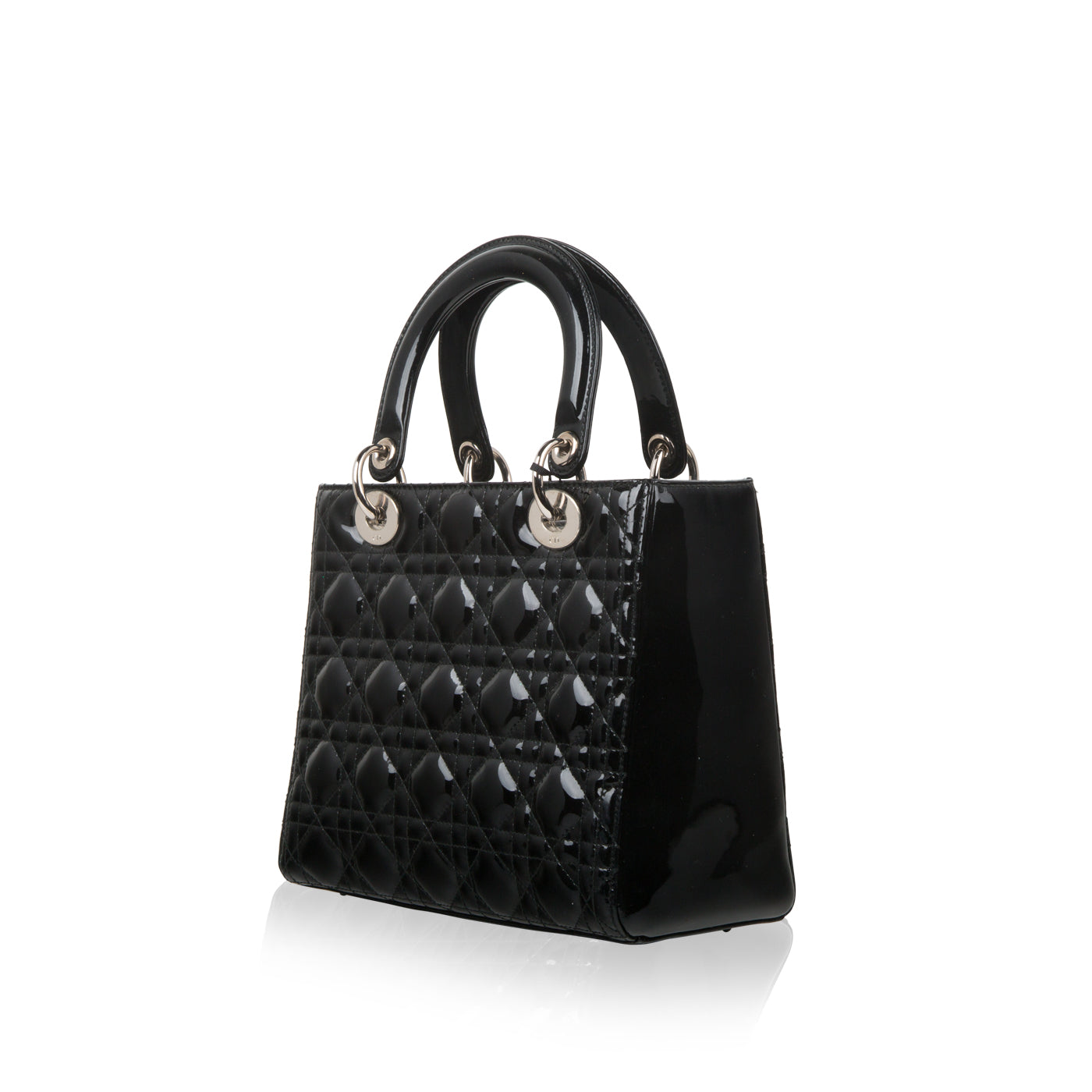 Luxury Dior Lady Luxury Dior Black Patent Leather Medium
