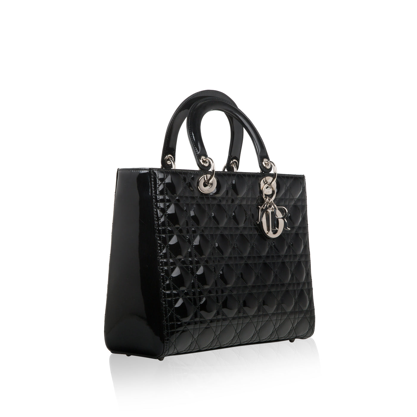 Luxury Dior Lady Luxury Dior Black Patent Leather Large