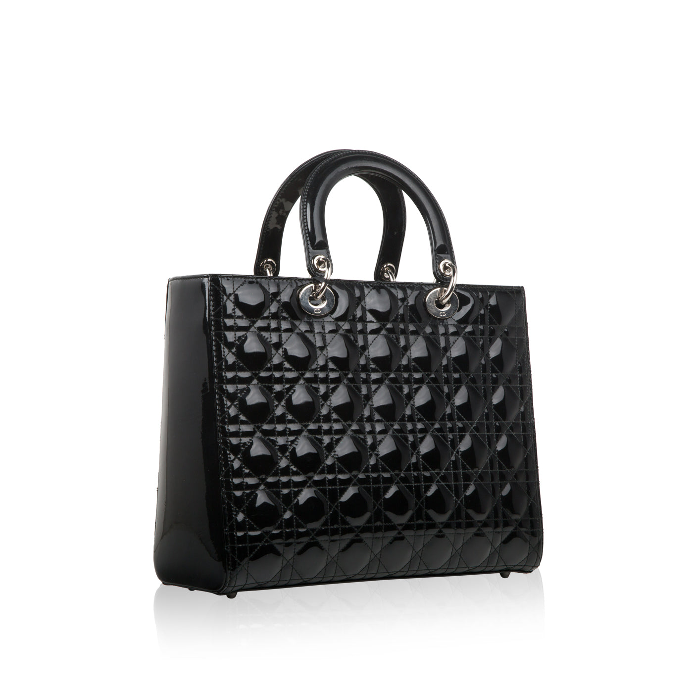 Luxury Dior Lady Luxury Dior Black Patent Leather Large