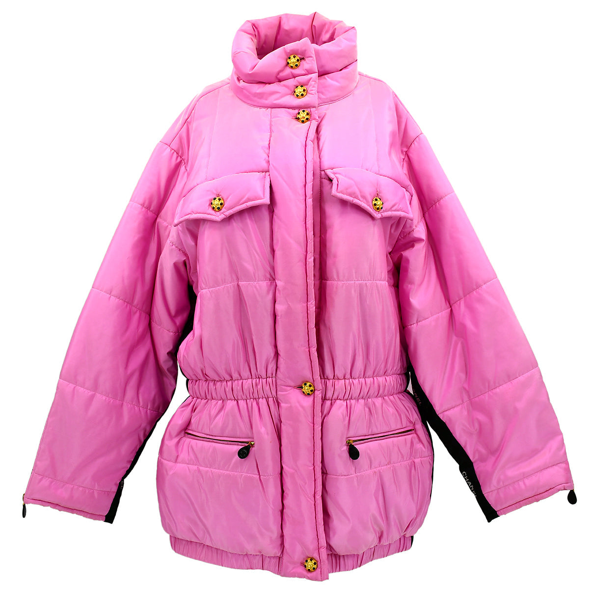 Chanel Fall 1996 silk puffer jacket with Gripoix buttons #40