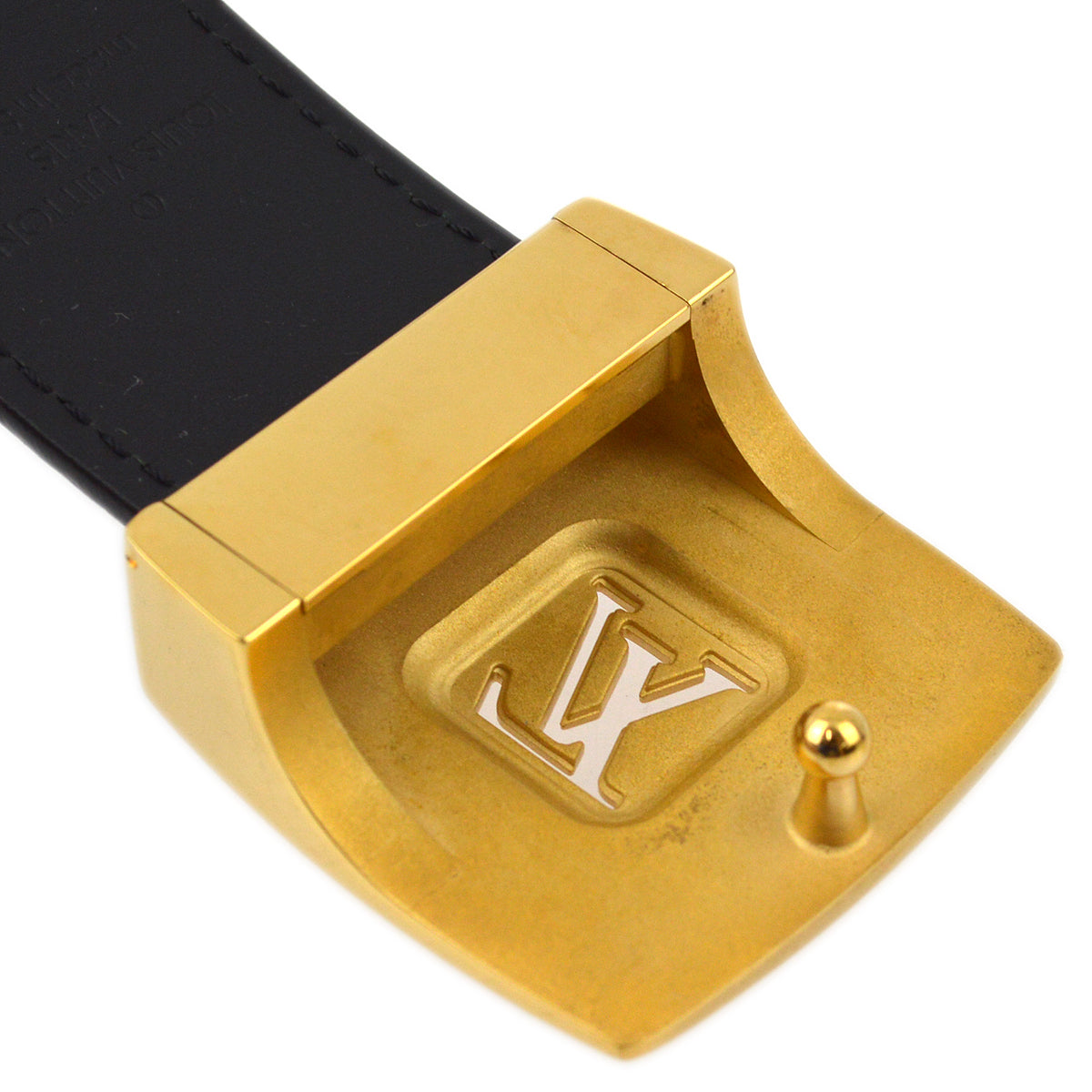 Louis Vuitton 2010 Black Multicolor Ceinture LV Cut Belt 85/34 M6890 Small Good