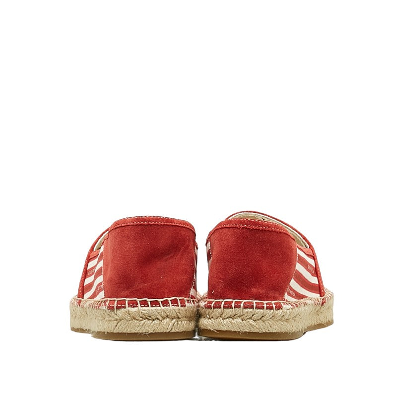 Louis Vuitton Espadrille Border Slipper Size 9 Red White Canvas Men Louis Vuitton