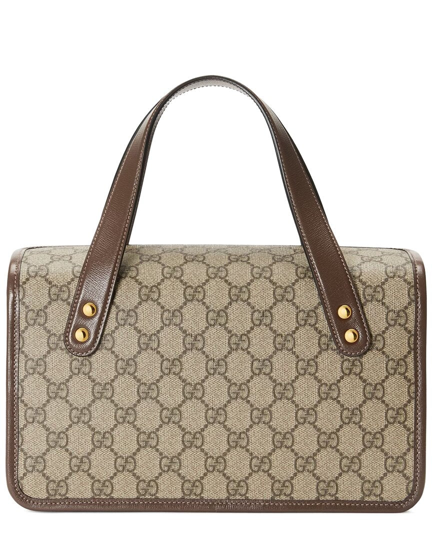 Luxury Gucci Trending 2025 Horsebit 1955 Small GG Supreme Canvas & Leather Tote