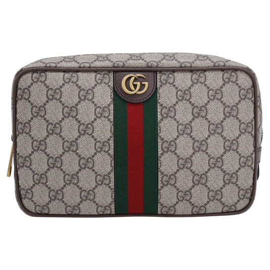 Luxury Gucci Trending 2025 Savoy Toiletry Case With Web GG Supreme in Beige Canvas