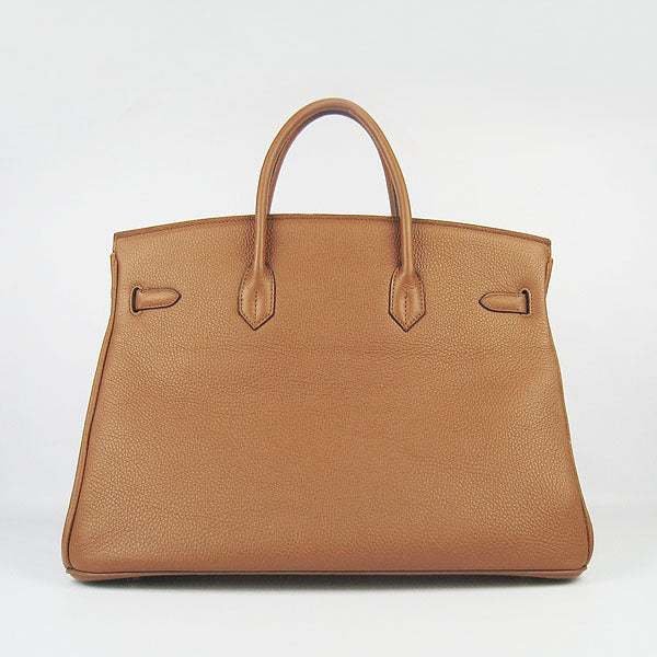 Luxury Hermes Birkin 35cm Togo Leather Handbags 6099 Light Coffee Silve
