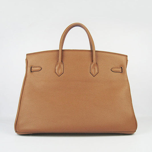Luxury Hermes Birkin 35cm Togo Leather Handbags 6099 Light Coffee Silve