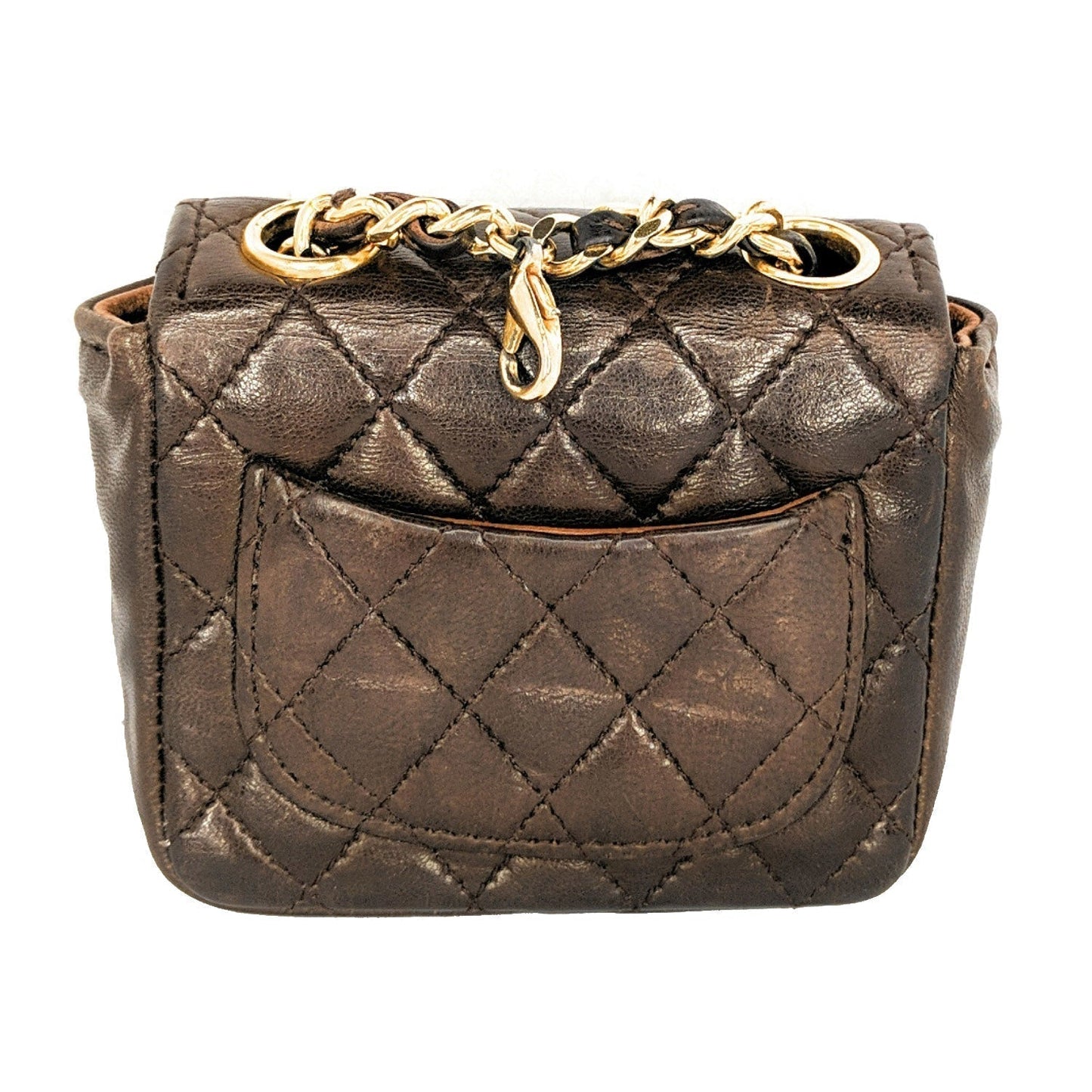 Luxury Chanel bag Vintage Brown Quilted Micro Belt Bag