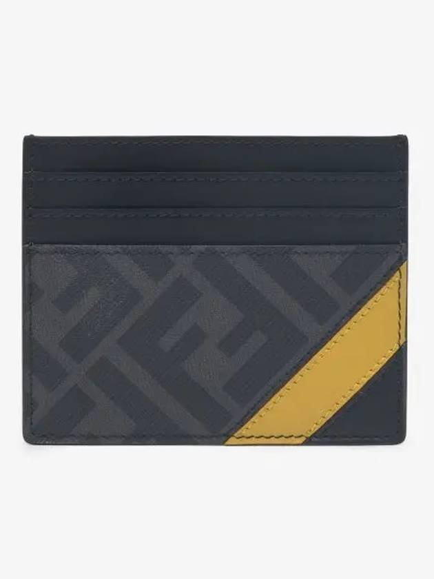 Luxury Fendi Daigonal Card Wallet Grey