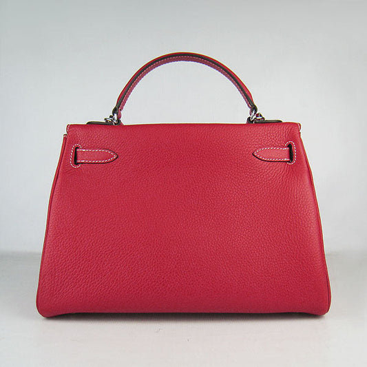 Luxury Hermes Kelly 32cm Togo Leather Handbag Red/Silver