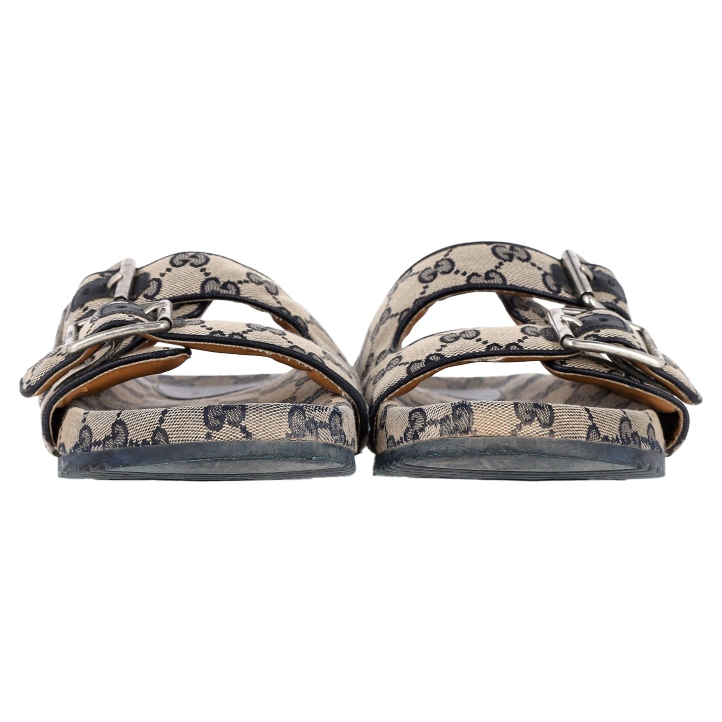 Luxury Gucci Trending 2025 GG Supreme Double-Strap Sandals In Beige Canvas