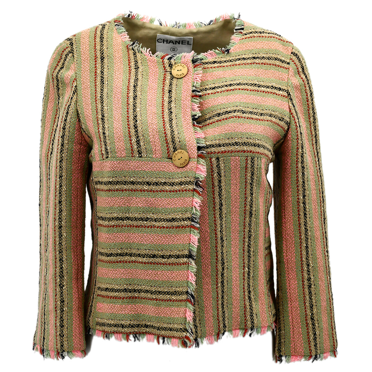 Chanel Collarless Jacket Beige 00C #34