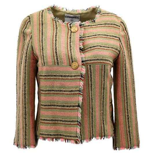 Chanel Collarless Jacket Beige 00C #34