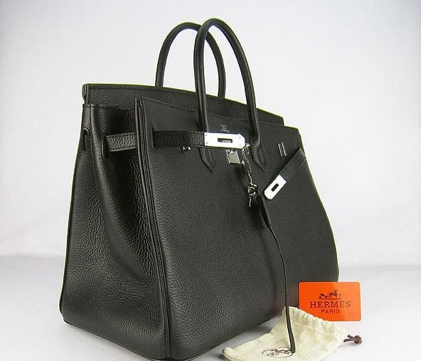 Luxury Hermes Birkin 35cm Togo Leather Handbags 6099 Black Silver