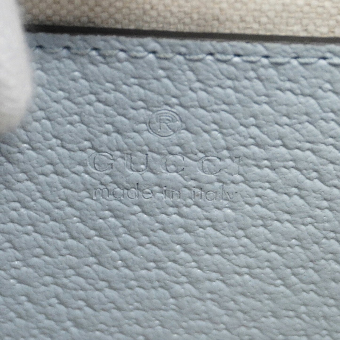 Gucci  blue Leather Raffia Handbag