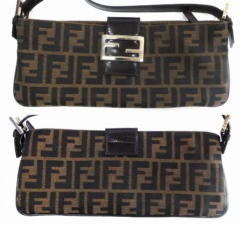 Luxury FendiZucca Canvas Shoulder Bag - '10s