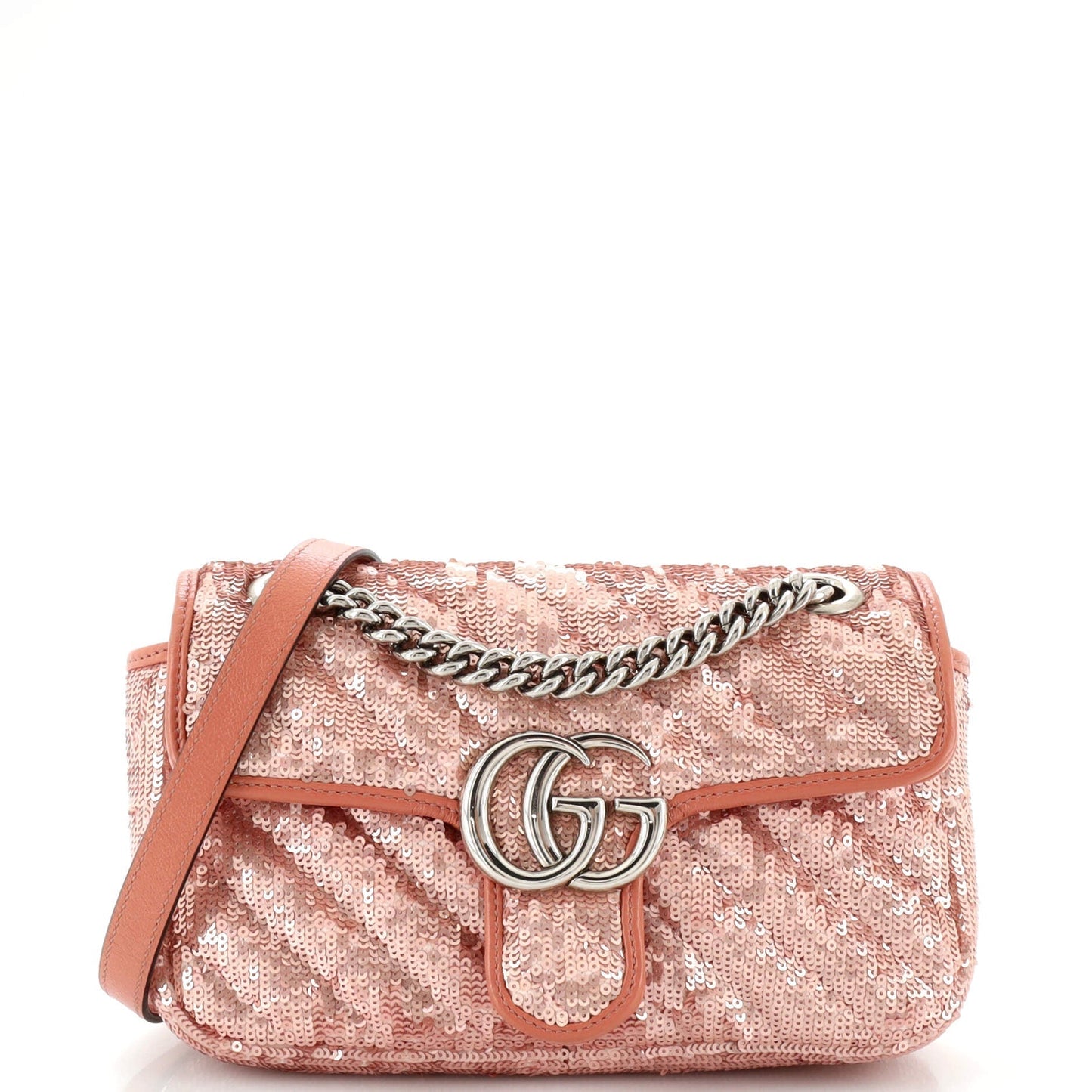 Luxury Gucci Trending 2025 GG Marmont Flap Bag Diagonal Quilted Sequins Mini