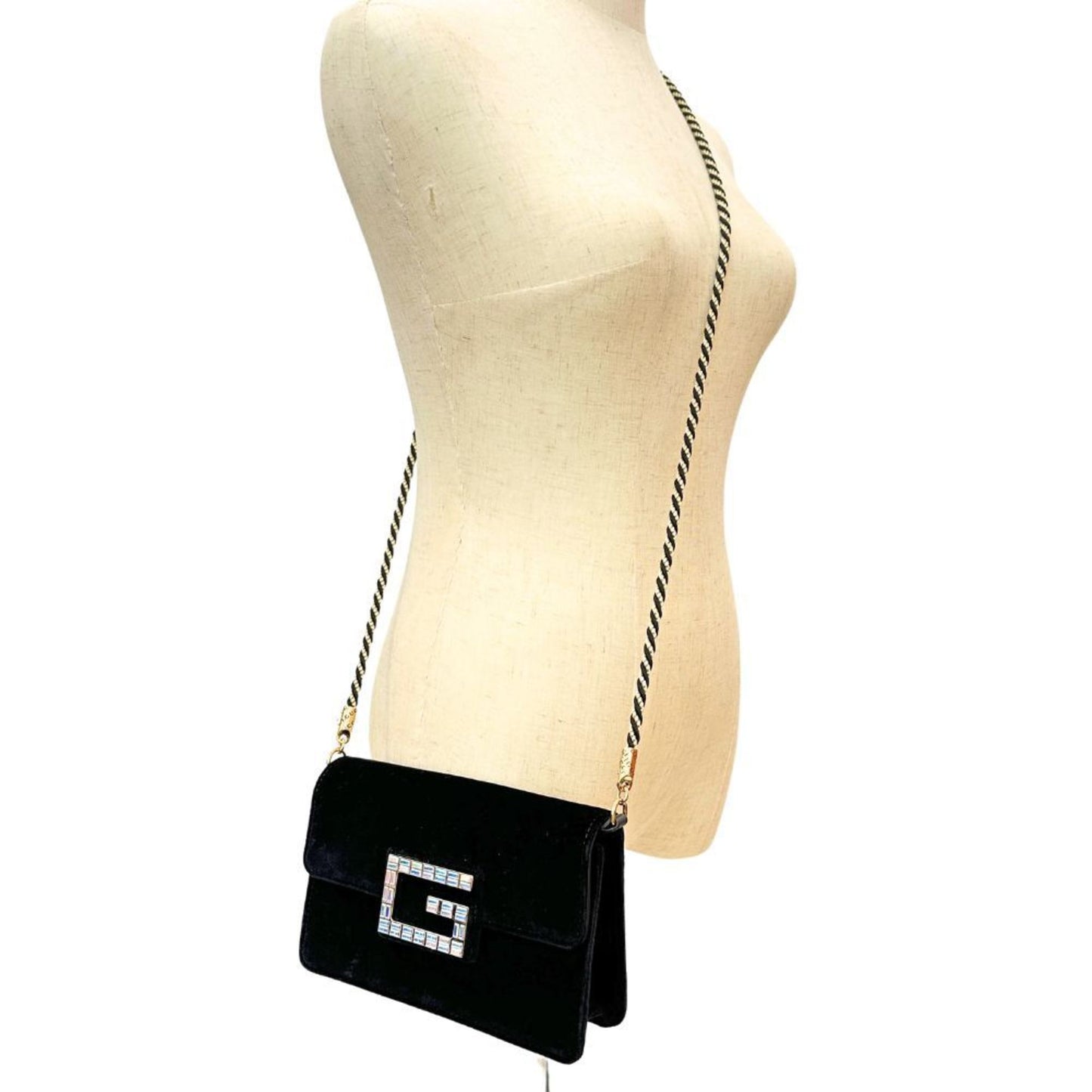 Gucci Square G  Velvet Shoulder Bag ()