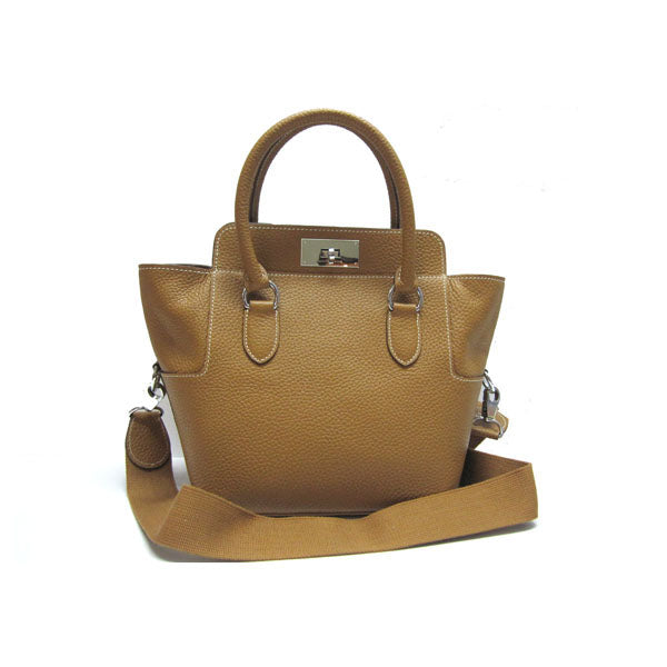 Luxury Hermes Toolbox H1220 2way Cow Leather Coffee
