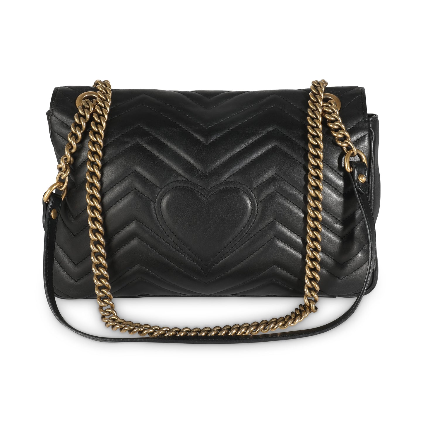 Luxury Gucci Trending 2025 Black Matelasse Calfskin Medium GG Marmont Bag