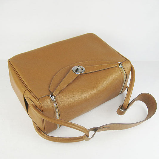 Luxury Hermes Lindy 34cm Handbag 6208 Light Ocher Silver