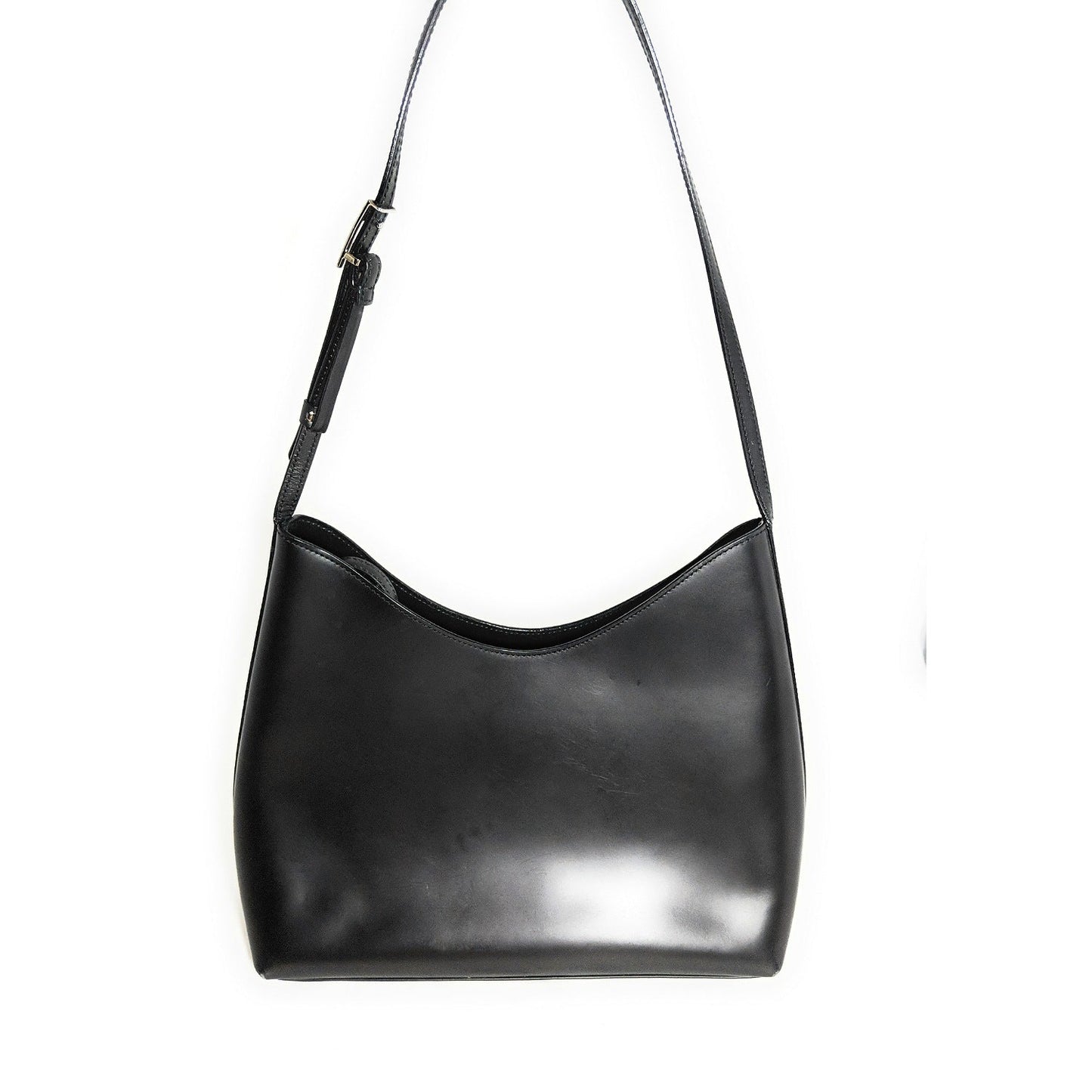 Luxury Gucci Vintage Black Leather Shoulder Bag