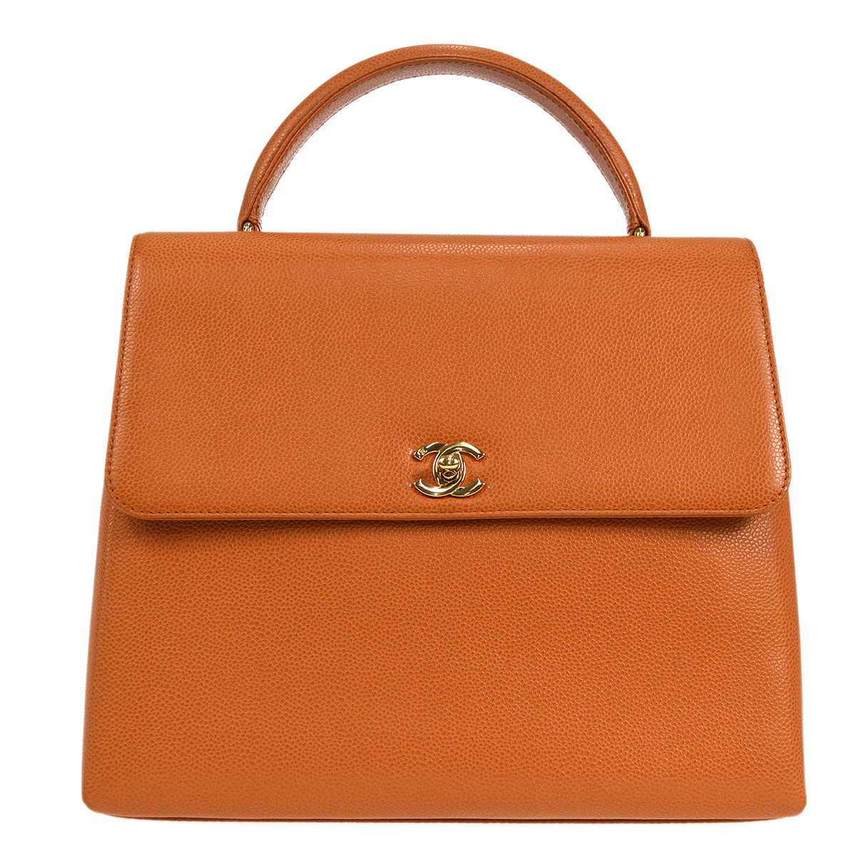 Luxury Chanel 1997-1999 Kelly 30 Orange Caviar