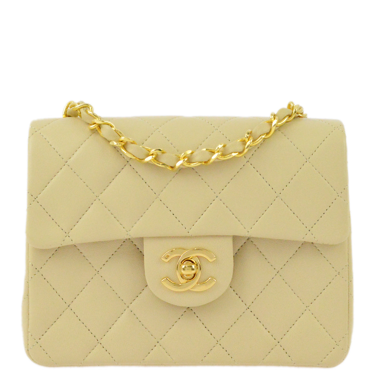 Chanel 1989-1991 Lambskin Mini Classic Square Flap Bag 17
