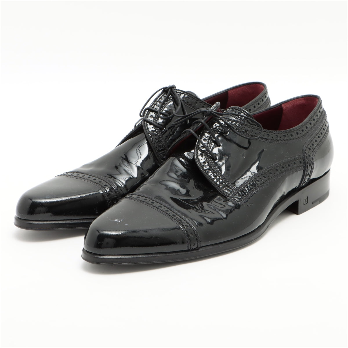 Louis Vuitton 08 Patent Leather Leather Shoes 10 Men Black NI0028