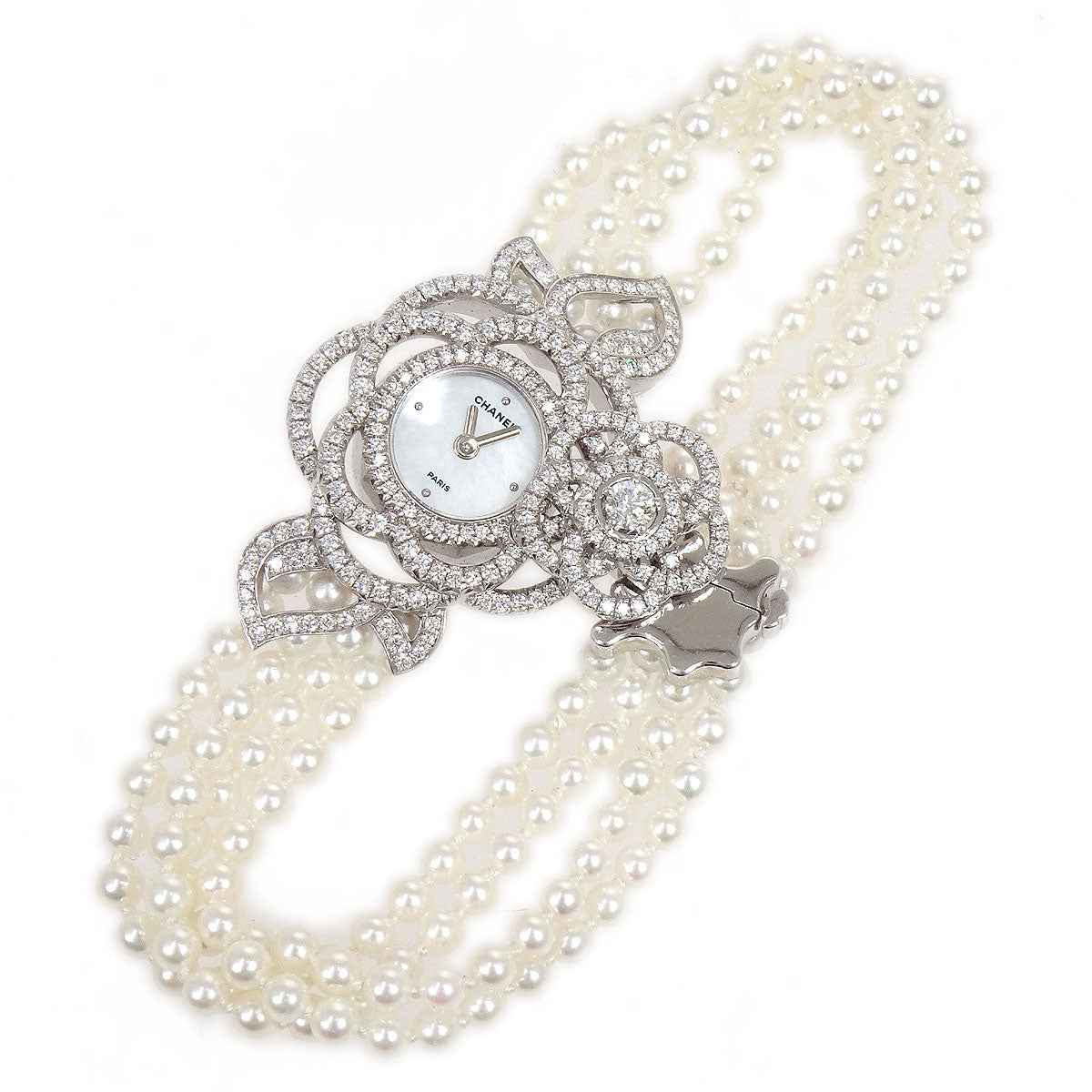 Luxury Chanel * 2010s Camelia Watch 18KWG