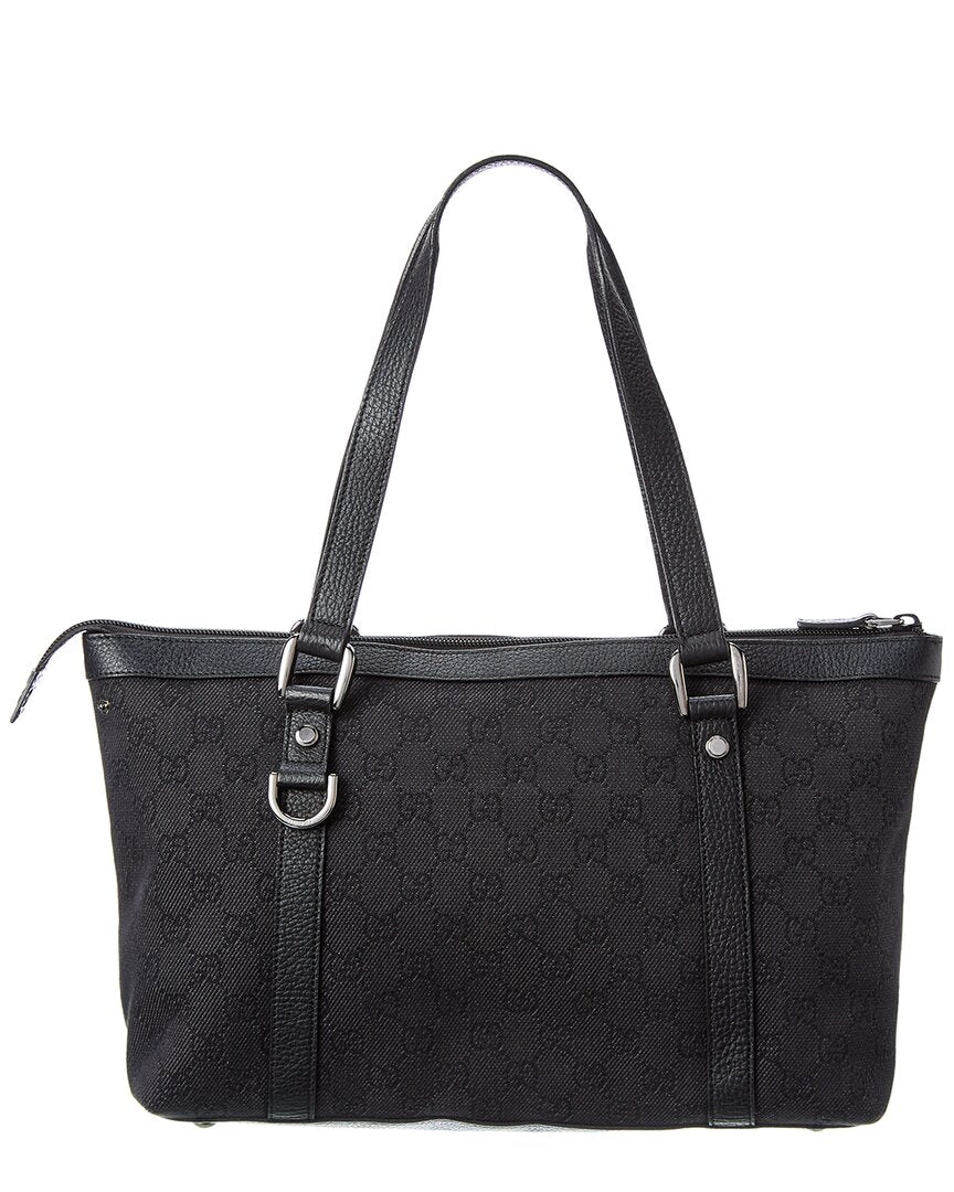 Gucci Black GG Canvas Tote
