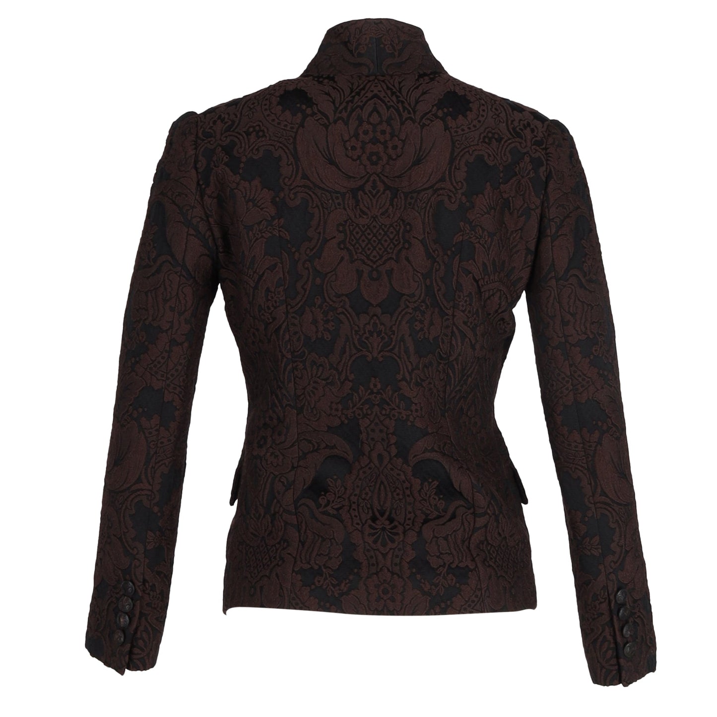 Gucci 2010s Floral-Jacquard Blazer in Brown Wool