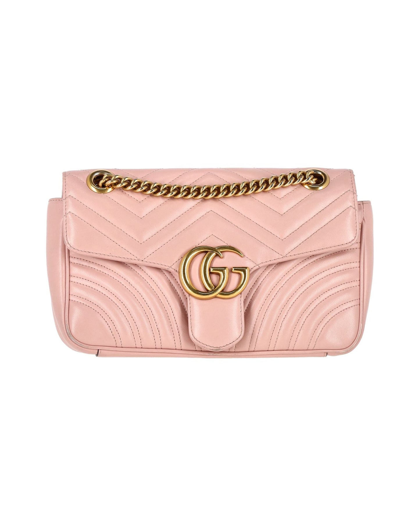 Luxury Gucci Trending 2025 Small GG Marmont Shoulder Bag in Pink Leather