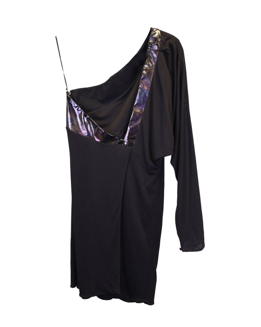 Luxury Gucci Trending 2025 One Shoulder Dress in Black Viscose