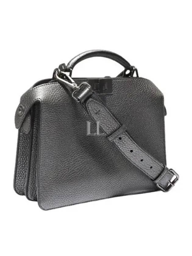 Luxury Fendi Peekaboo ISeeU Mini Leather Tote Bag Grey