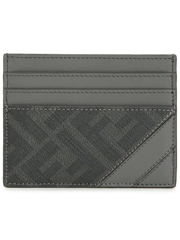 Luxury Fendi Diagonal FF Canvas Card Wallet Grey