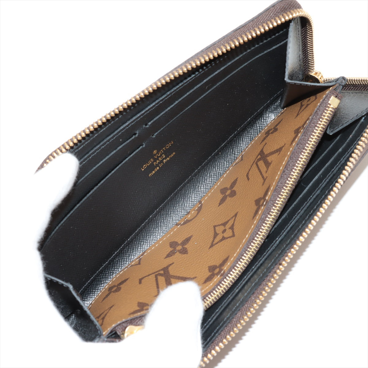 Louis Vuitton Monogram Reversee Portfolio Clemence M82336 Black X Brown Round  Wallet