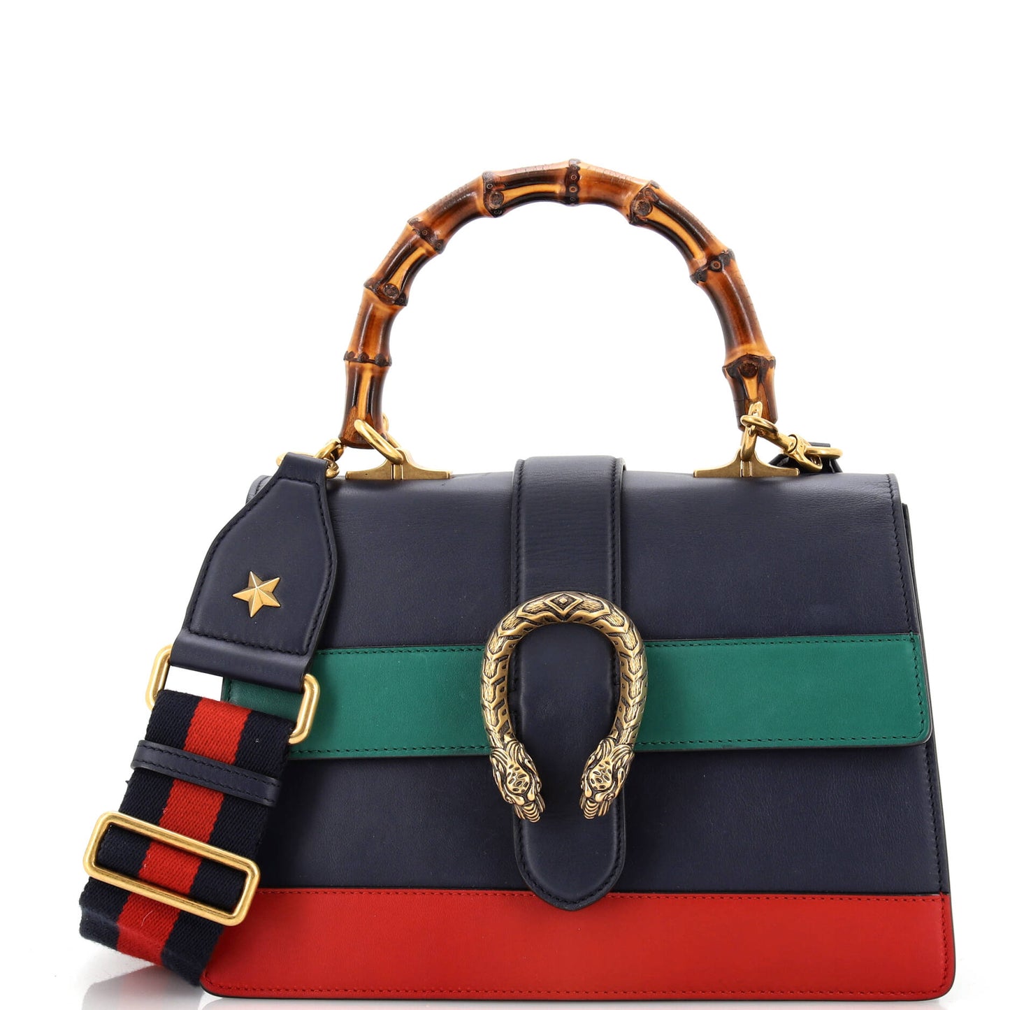 Luxury Gucci Trending 2025 Dionysus Bamboo Top Handle Bag Colorblock Leather Medium