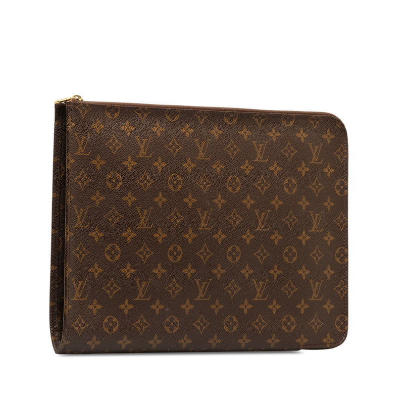 Louis Vuitton Monogram Push Documentary Backpack Briefcase M53456 Brown PVC Leather Men LOUIS VUITTON